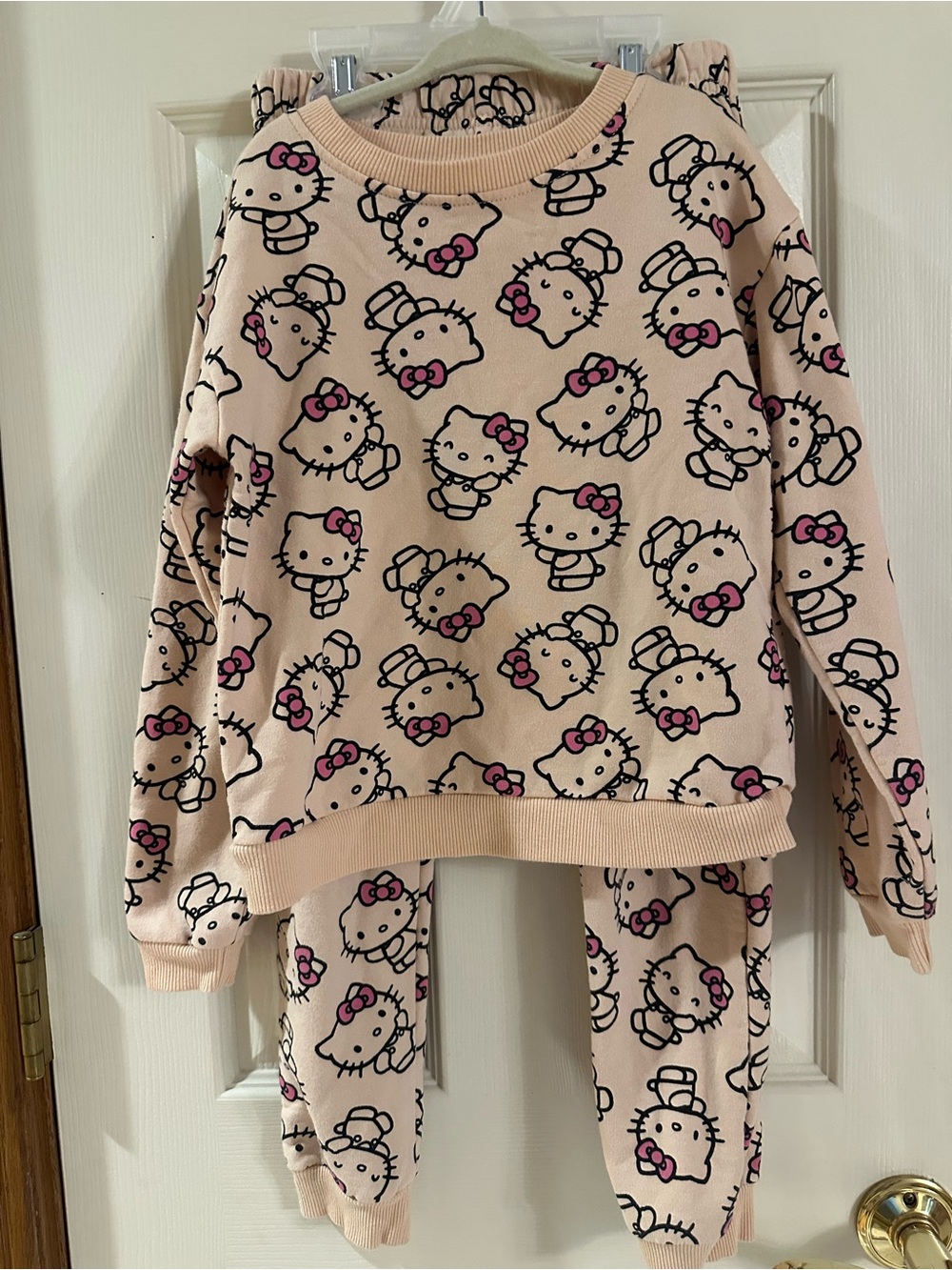 Hello Kitty Light Pink Printed Kids Pajama Set